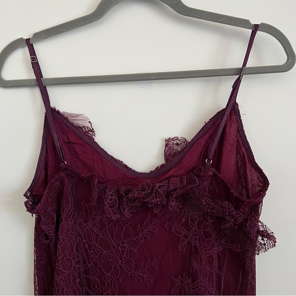 Urban Outfitters UO Real Love Lace Dress with Slit Plum Burgundy-NWT-Size Large - Picture 8 of 12